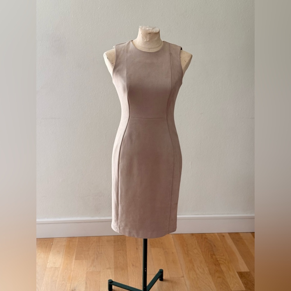 Calvin Klein Taupe Midi Sheath Dress